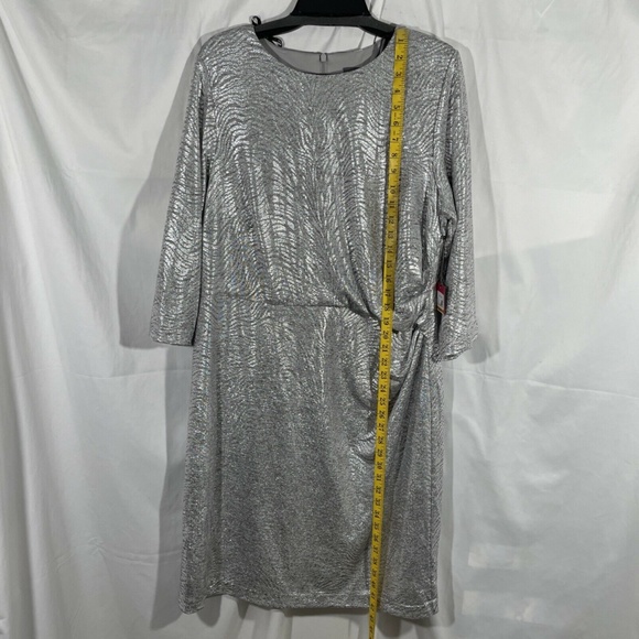 NWT Vince Camuto [ Plus‎ Size 16W ] Zebra Print Bodycon Dress in Silver - Picture 5 of 12